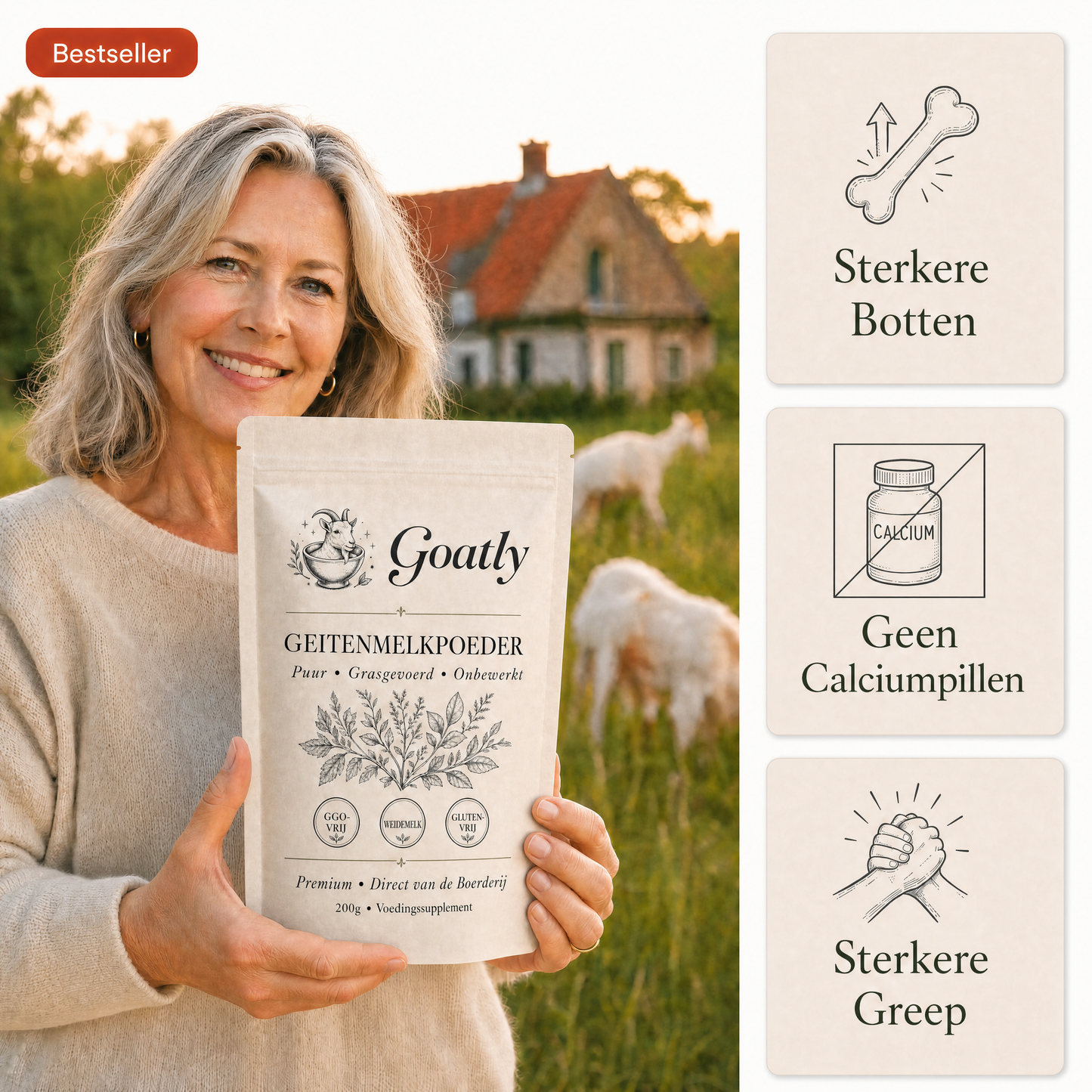 Goatly Geitenmelkpoeder voor Sterke Botten 50+