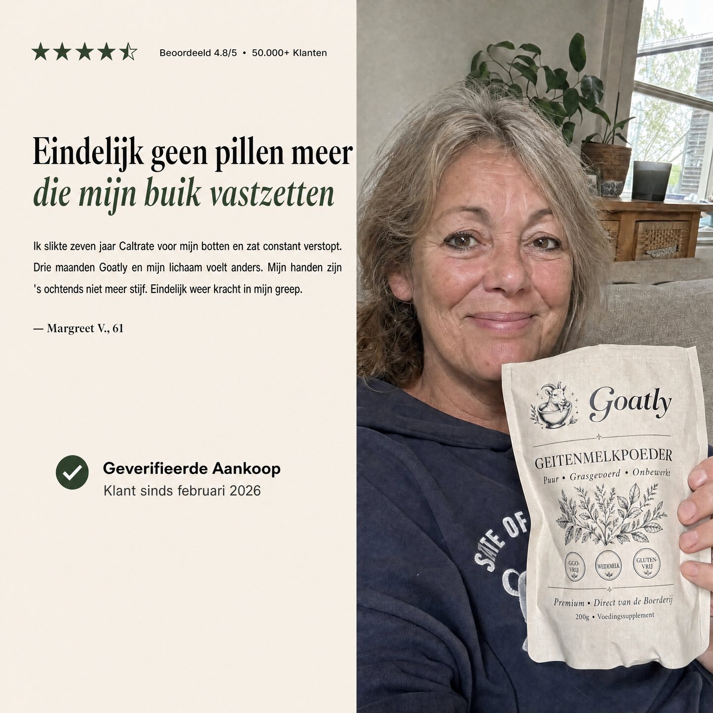 Goatly Geitenmelkpoeder voor Sterke Botten 50+