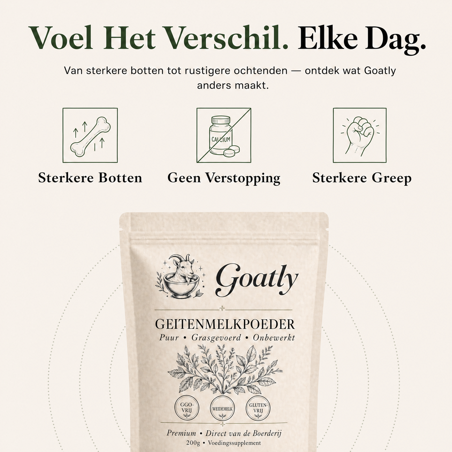 Goatly Geitenmelkpoeder voor Sterke Botten 50+